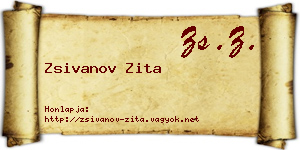 Zsivanov Zita névjegykártya