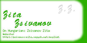 zita zsivanov business card